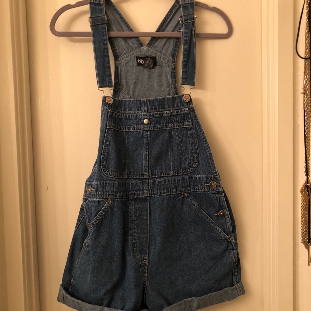 Denim short overalls